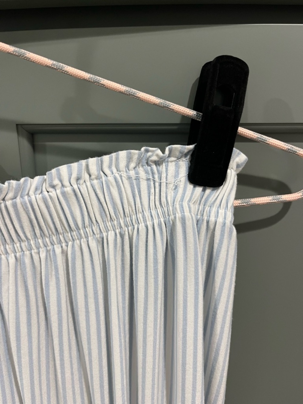 Lake Pajamas DreamKnit Modal Kimono set in fog stripe (light blue), size XS - Picture 5 of 6